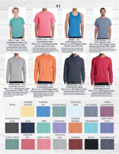 Adult Apparel Colors